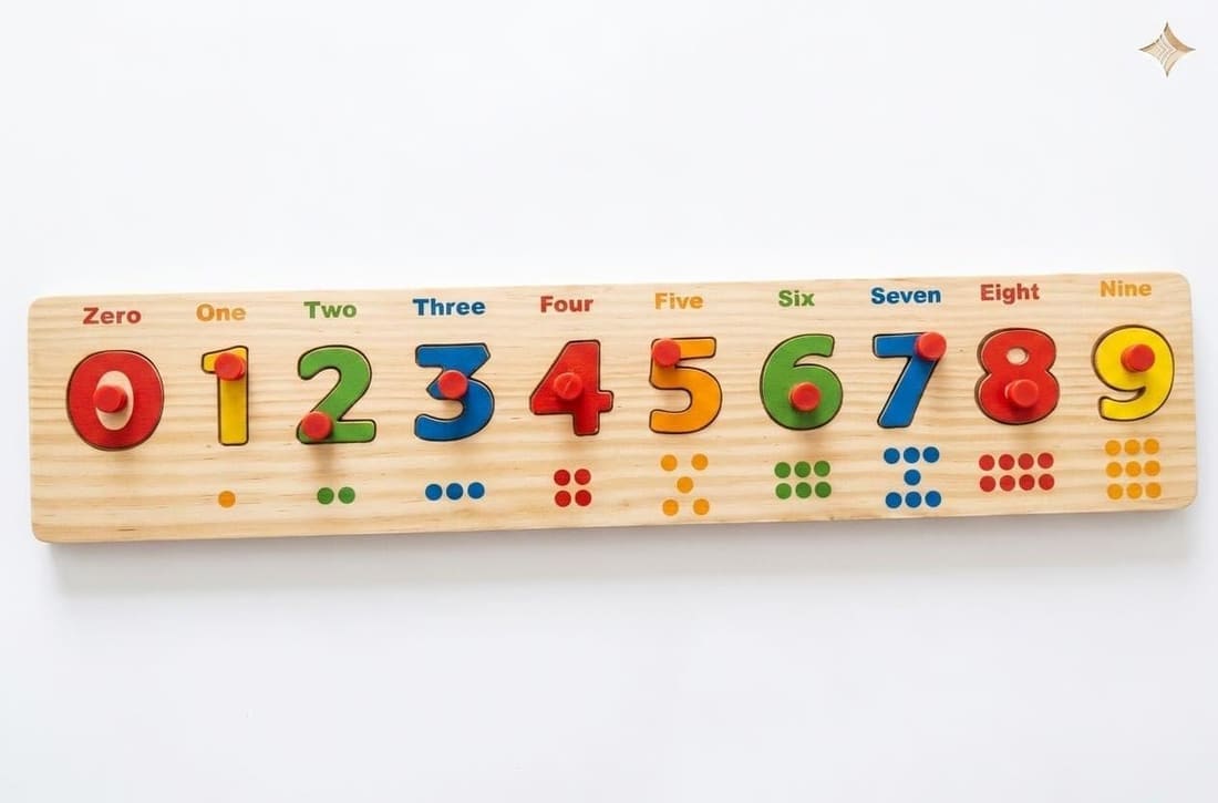 Wooden Number Peg Puzzle 0-9