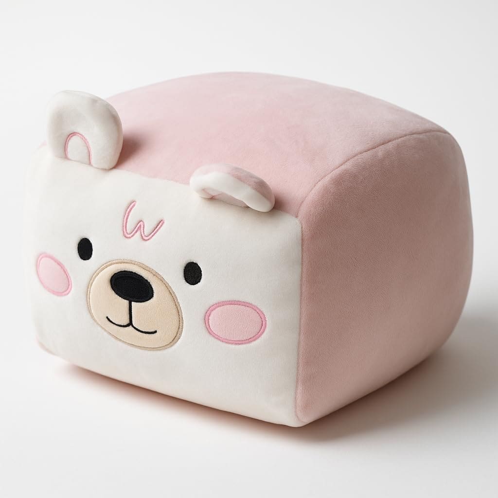 Dusty Pink Cube Bear Plush