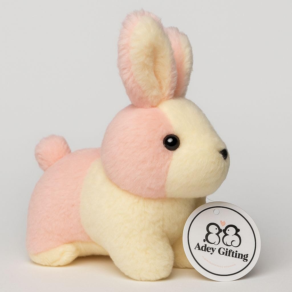 Small Pink and Cream Plush Bunny