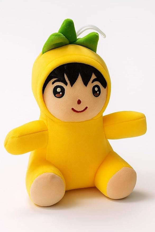 Yellow Fruit Boy Character Plush Charm
