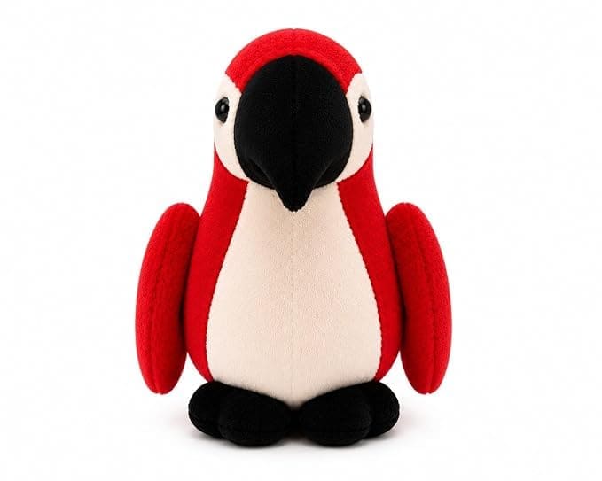 Red Macaw Parrot Round Plush