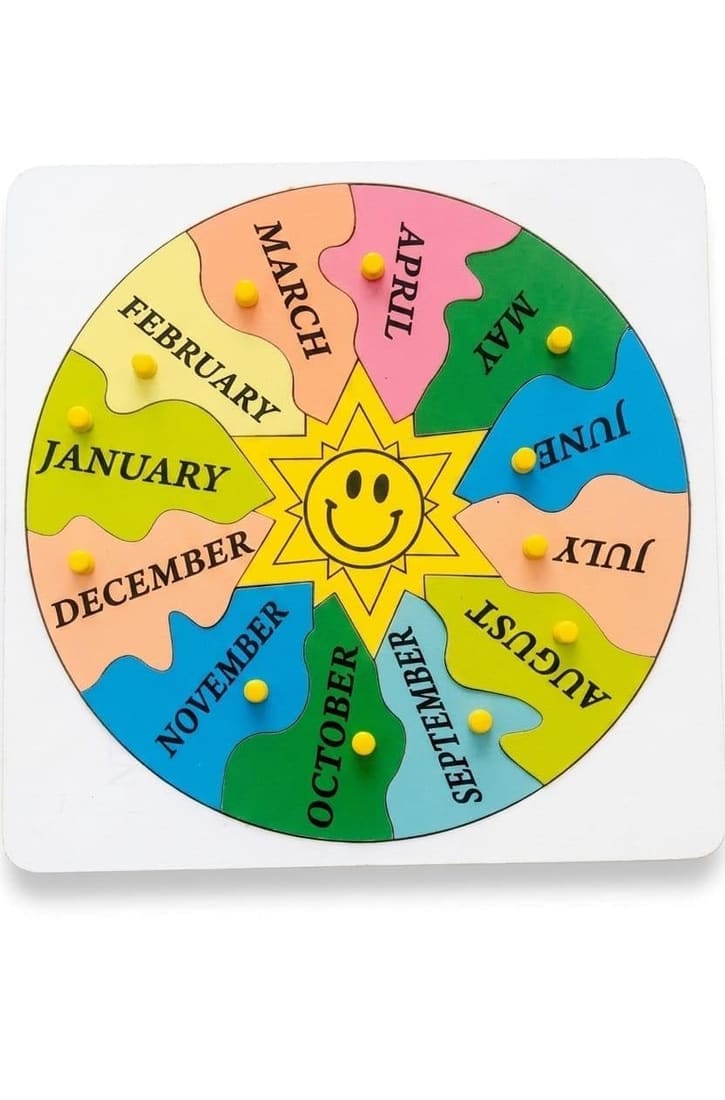 Months of the Year Circular Peg Puzzle