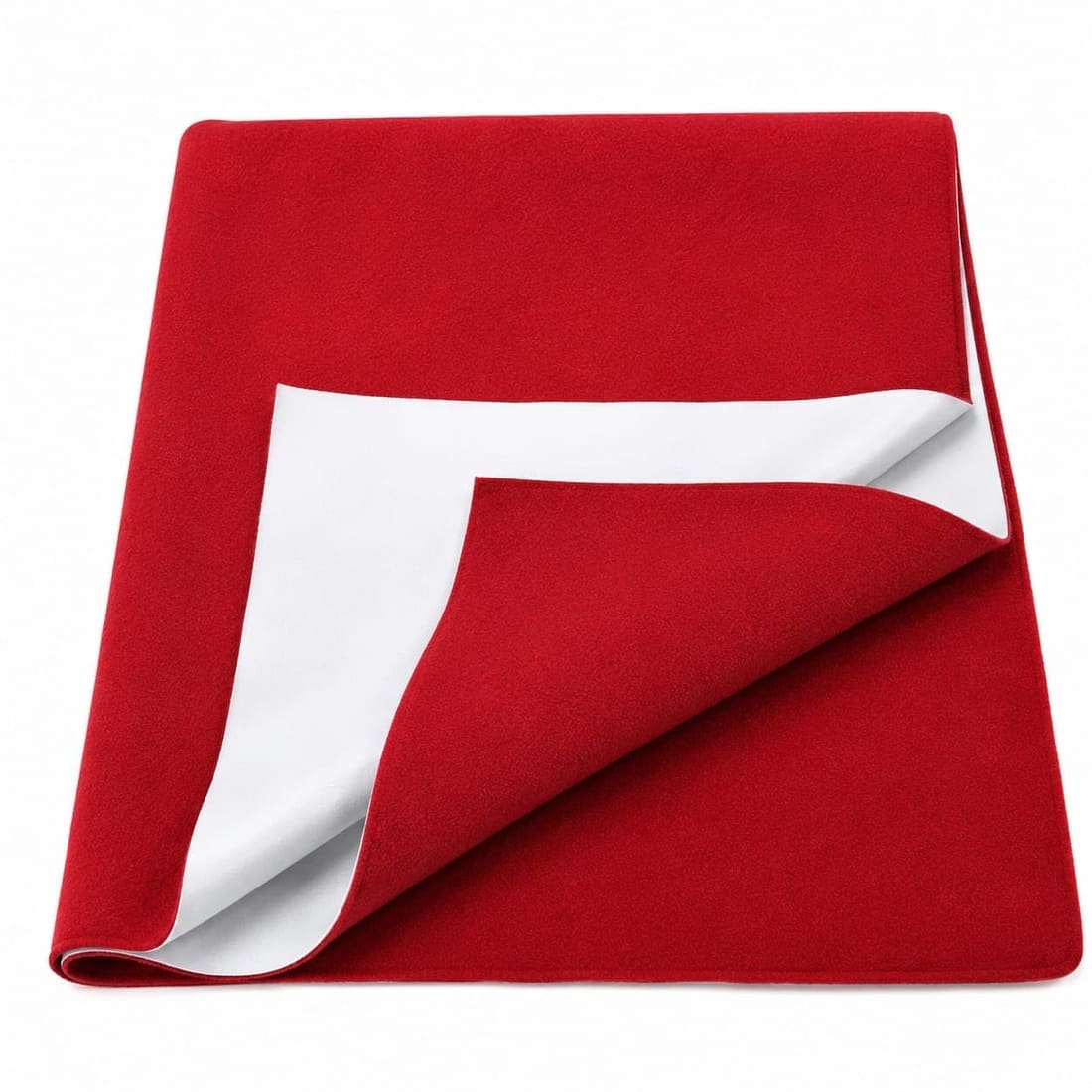 Red and White Reversible Soft Felt Play Mat