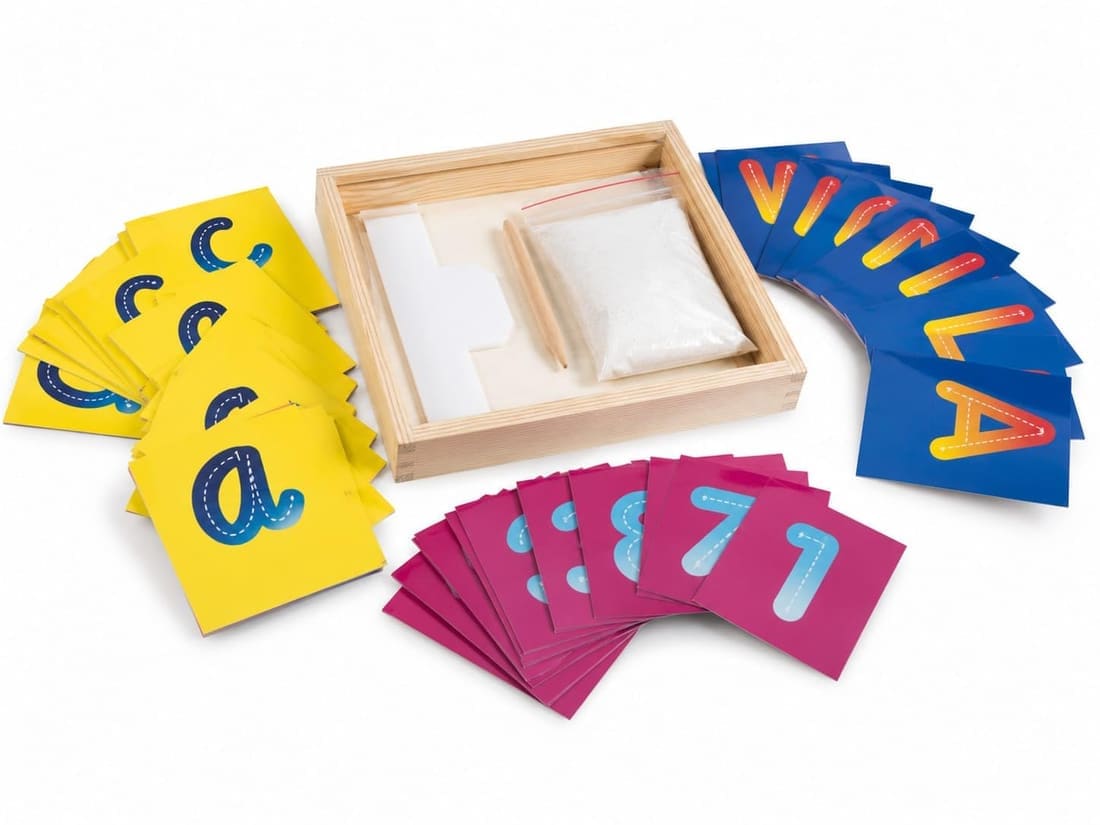 Montessori Wooden Sand Tracing Tray Set