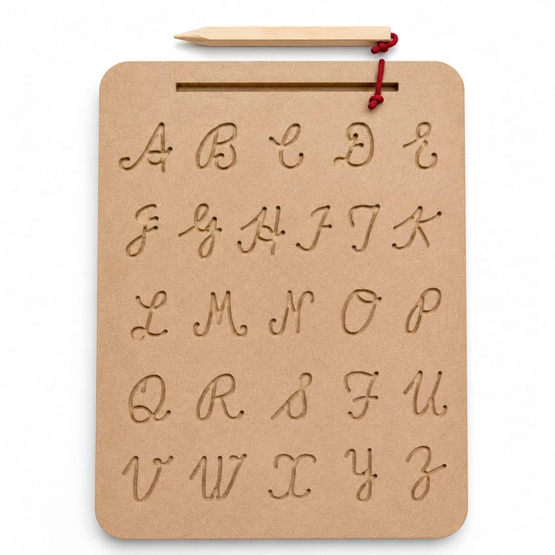 Wooden Uppercase Cursive Alphabet Tracing Board