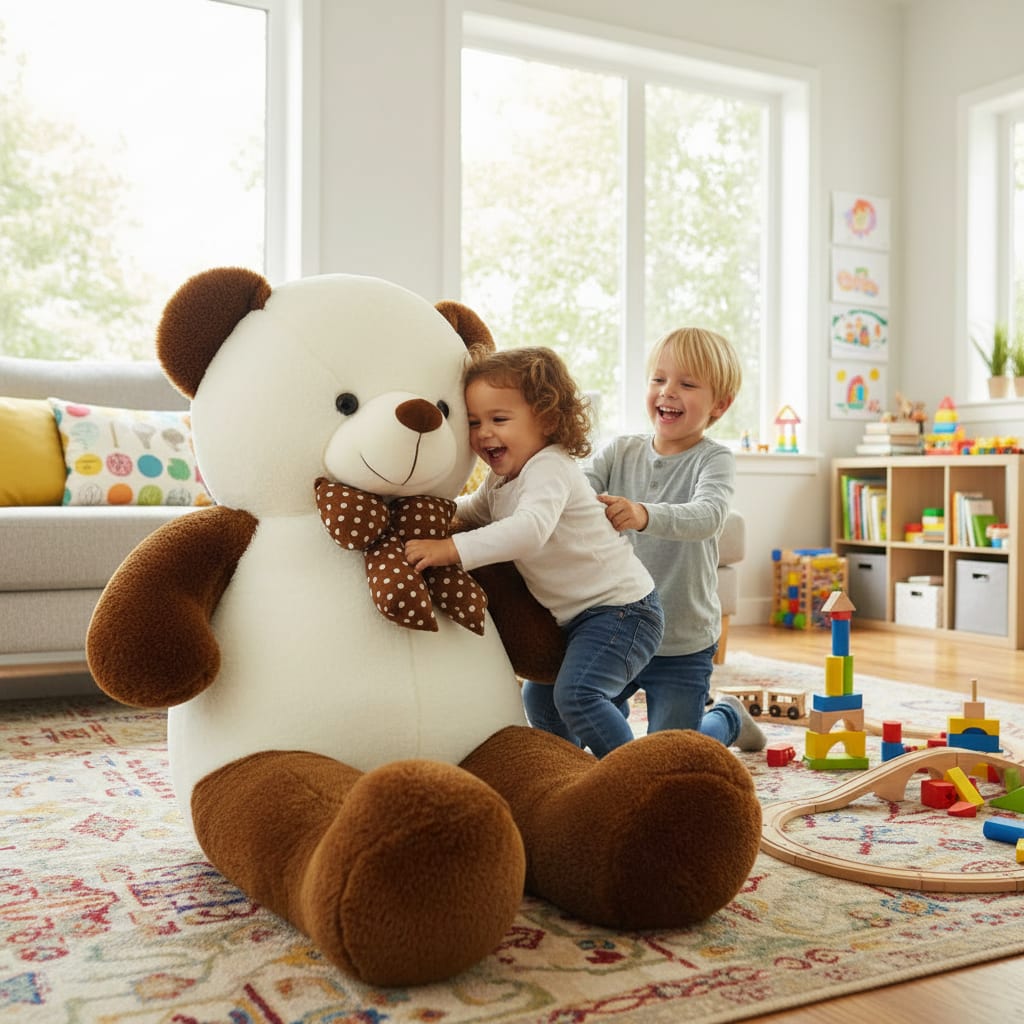 5FT - TEDDY _COFFE + WHITE - 150 CM Coffe - White Rabbit - Fur