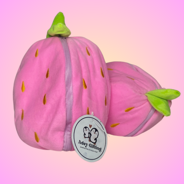 Rabbit Fur Strawberry Bunny Plush – 35 CM - Image 3