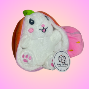 Rabbit Fur Strawberry Bunny Plush – 35 CM