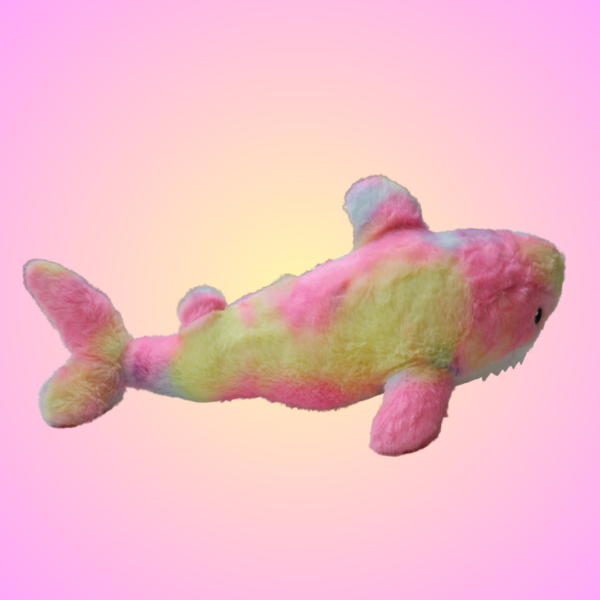 Rabbit Fur Rainbow Shark Plush – 35 CM - Image 2