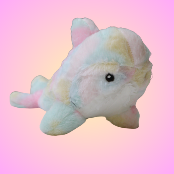 Rabbit Fur Rainbow Shark Plush – 35 CM - Image 3