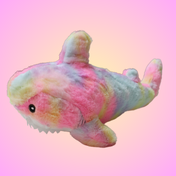 Rabbit Fur Rainbow Shark Plush – 35 CM - Image 4