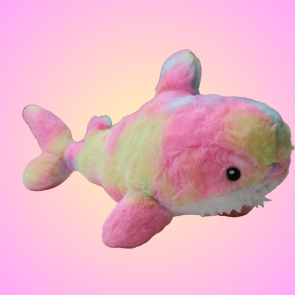 Rabbit Fur Rainbow Shark Plush – 35 CM - Image 5