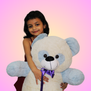 Rabbit Fur (Grey + Fade) Love Panda Teddy – 3FT (90 CM) Ultra-Soft Plush